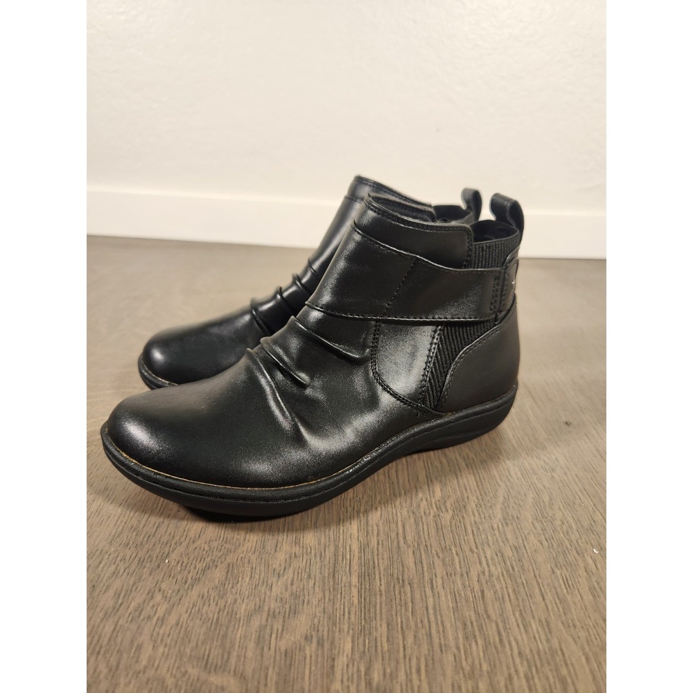 New Clark Laurieann Park Women's Ankle Boot Black Vegan Leather Zip Size 6